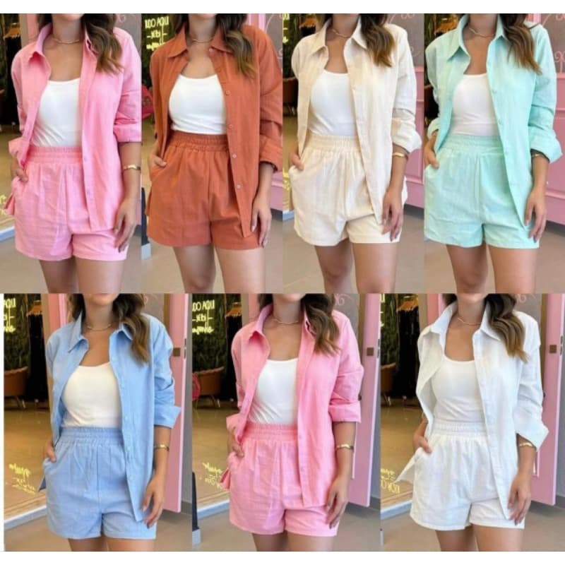 Conjunto Feminino de 2 Peças Shorts e Camisa788