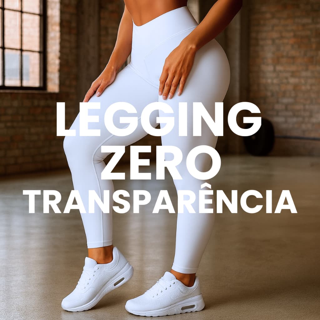 Calça Legging Feminina Grossa Cintura Alta Anti Zero Transparência LegFitness Academia Suplex Branca