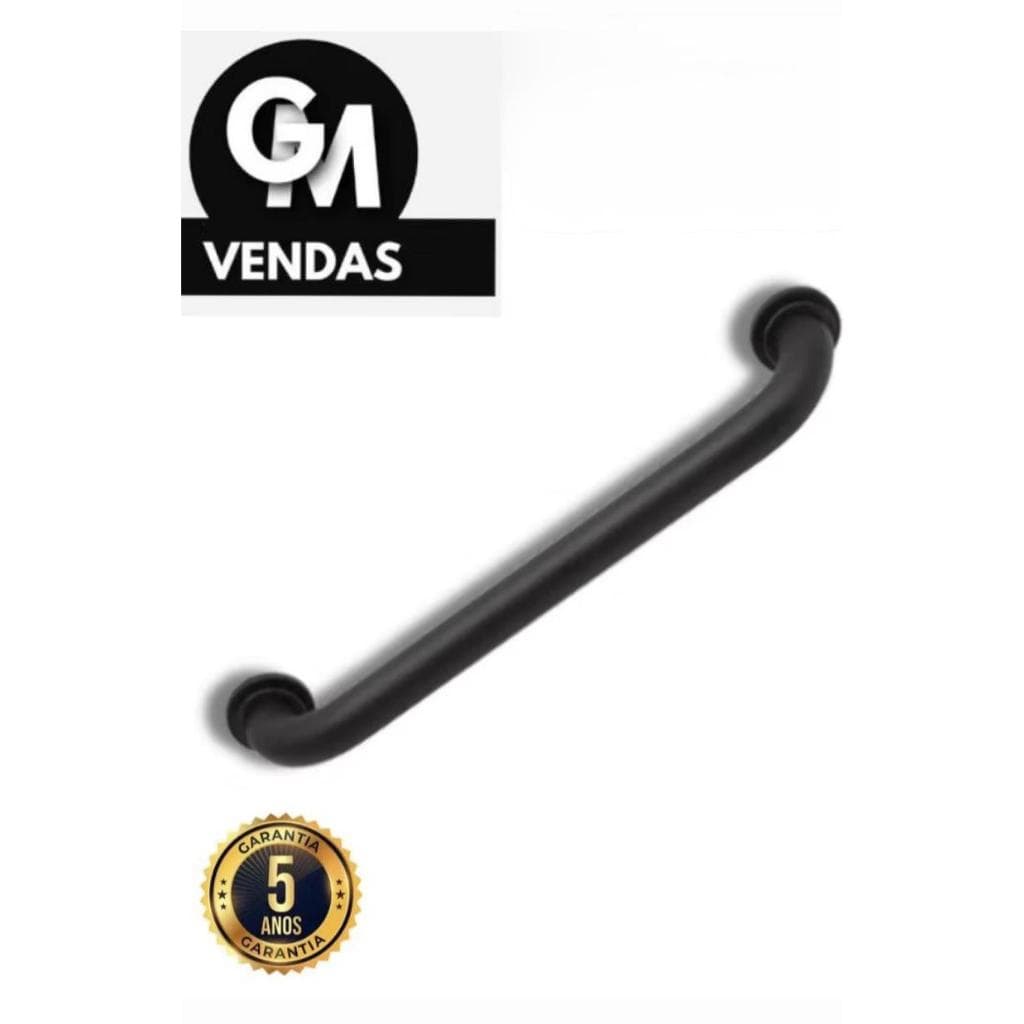 Alça Barra De Apoio Aluminio Preto Fosco Banheiro Corrimão 20cm A 70cm - Segurança E Acessibilidade
