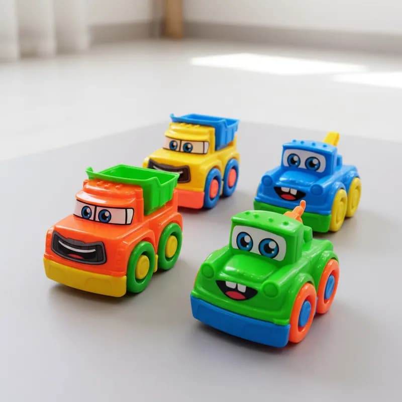 Carrinhos kit c/4 Infantil Bebê de Menino de encaixe colorido