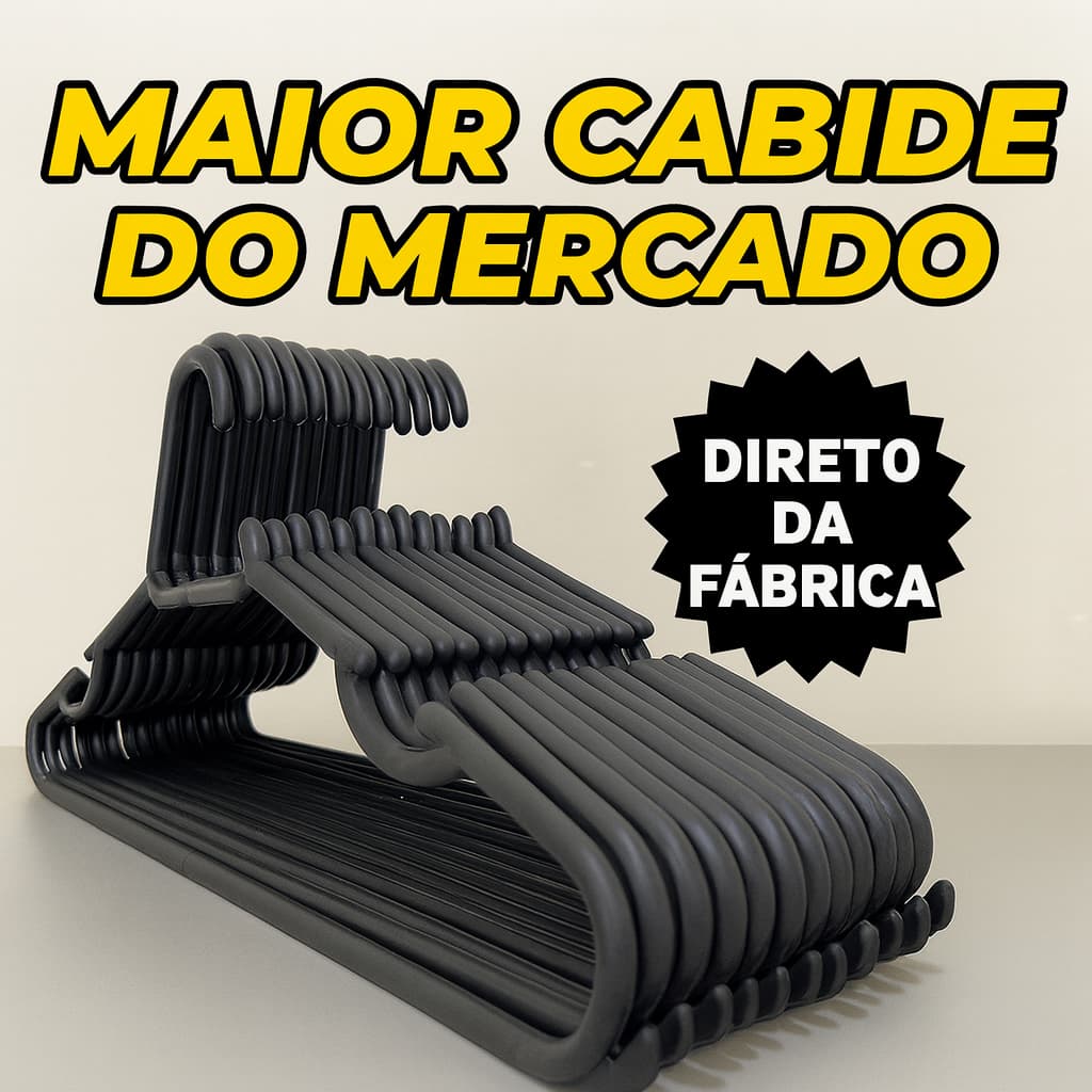 Cabide Grande Com 42cm Adulto Reforçado Cabides Resistente Organização Roupas Casa Kits Variados