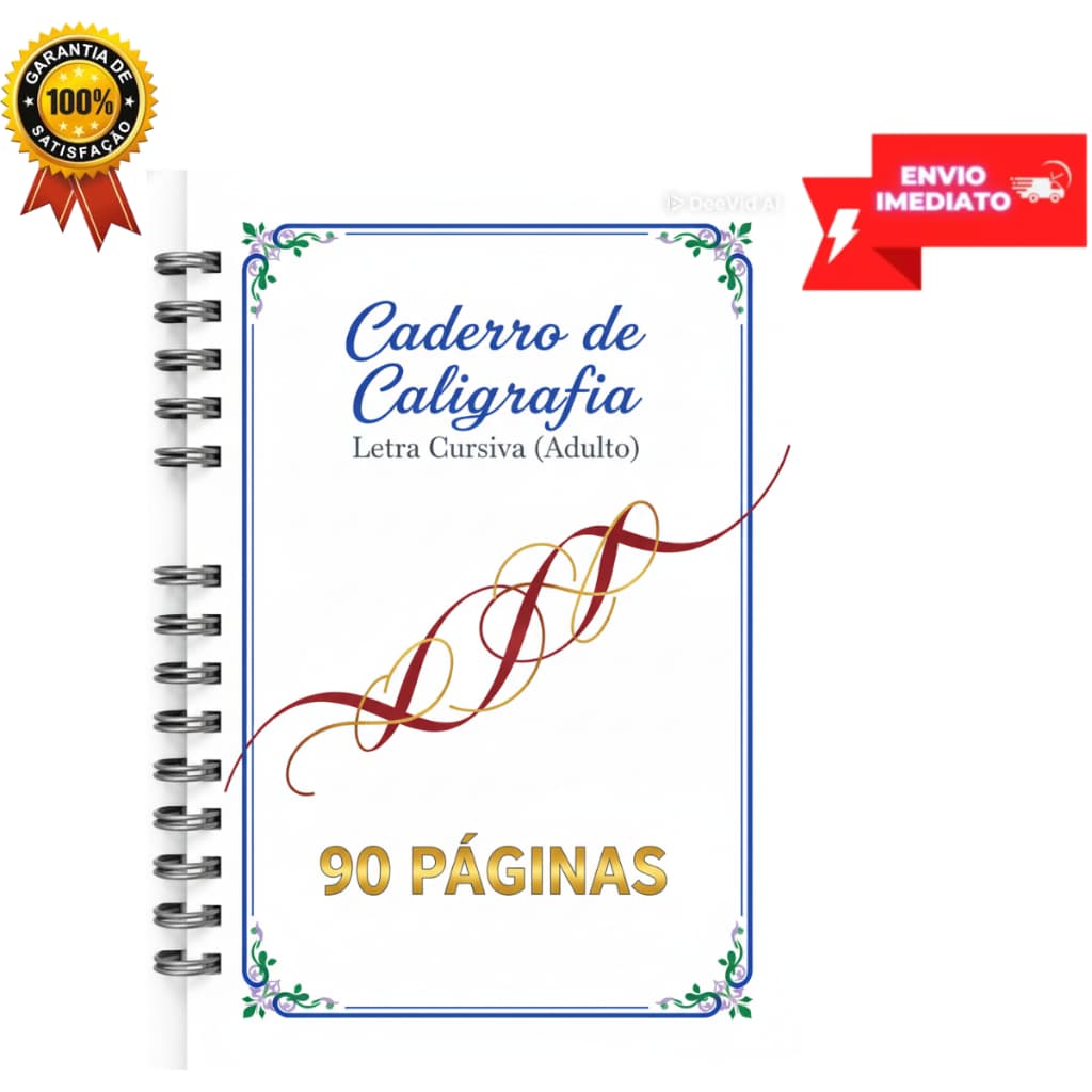 Caderno de caligrafia para adultos - 90 Páginas