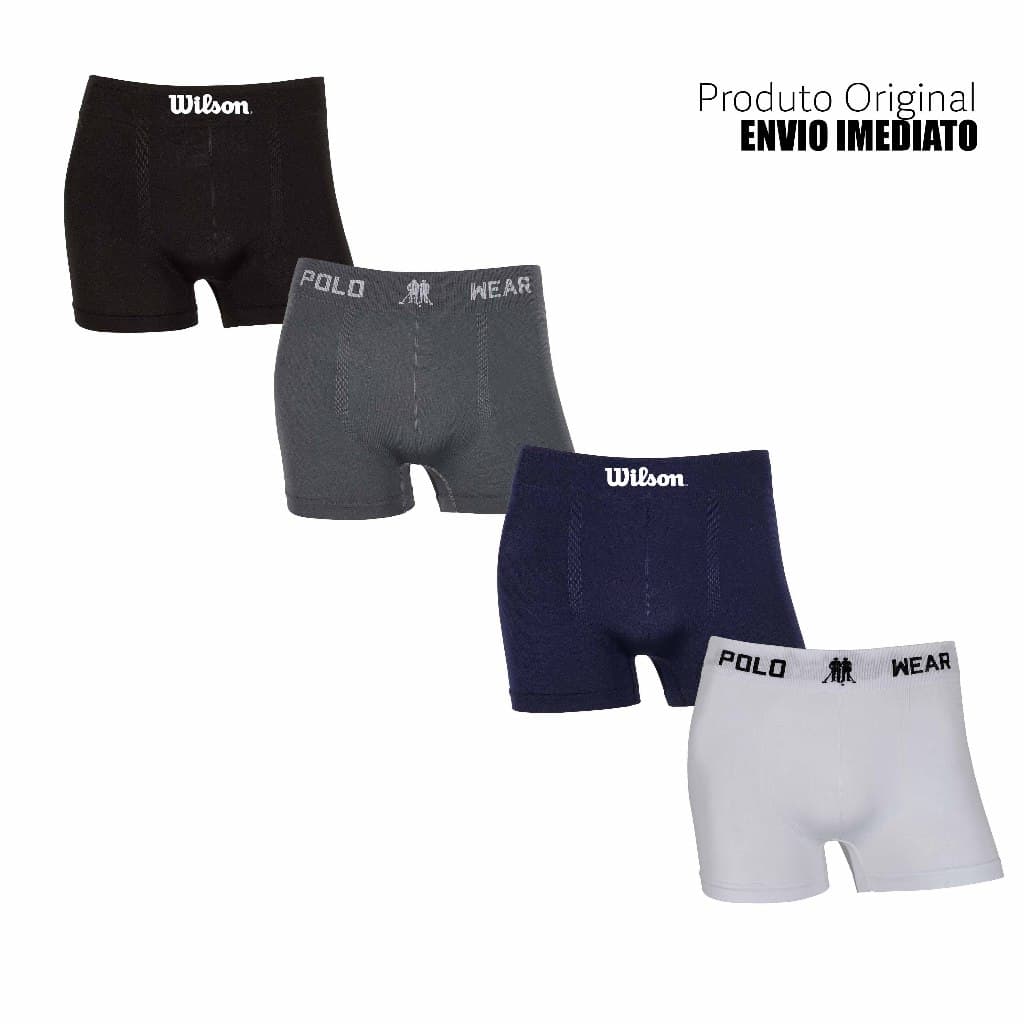 Kit 2 ou 4 cuecas boxer marca Polo Wear e Wilson Microfibra Originais