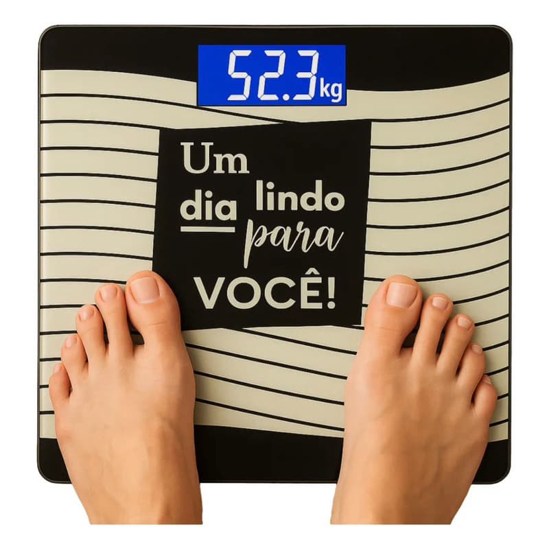 Balança Pessoal Corporal - Digital - Alta Precisão Até 150kg Com Medidor temperatura ambiente