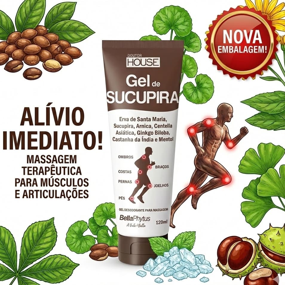 Gel De Sucupira para Massagem Extra Forte Completo Bellaphytus 120ml