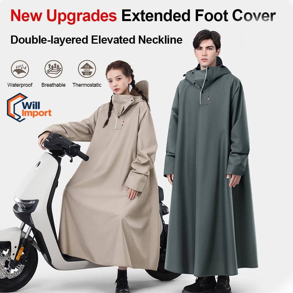 Capa de chuva para carros elétricos, motocicletas a bateria, poncho longo à prova de chuva para homens e mulheres