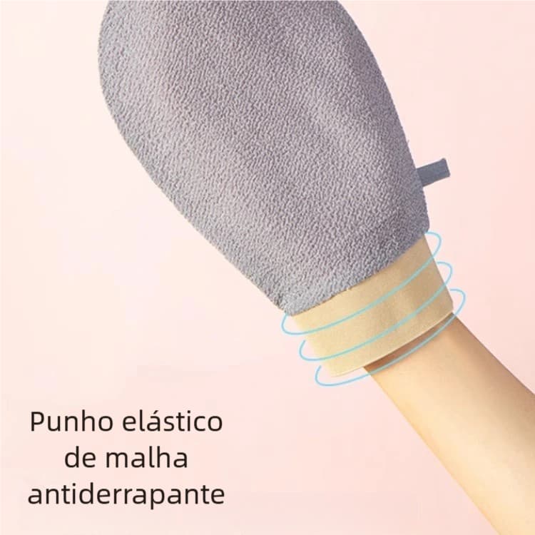 Luva de Banho Exfoliante Dobra Dupla - Unicolor Fresca! Remoção de Películas, Uso Doméstico