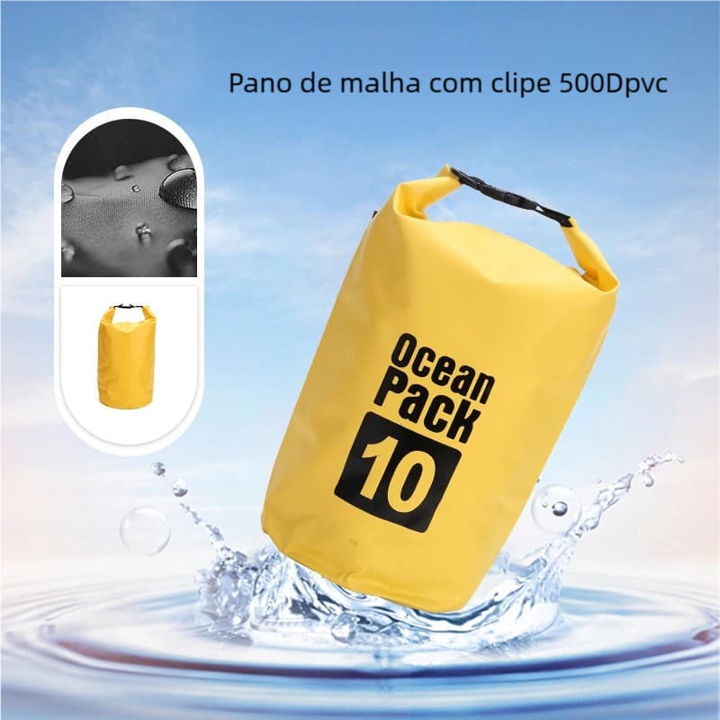 Bolsa Mochila À Prova D'água Waterproof - 2L/5L/10L/20L, Ideal para Caiaque e Natação, Fechamento Hermético!