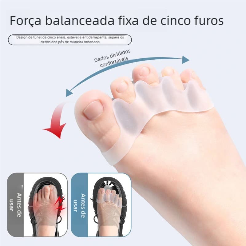 Corretor de Joanete Silicone - Separador de Dedos dos Pés! Para Todos os Dedos, Alívio e Conforto