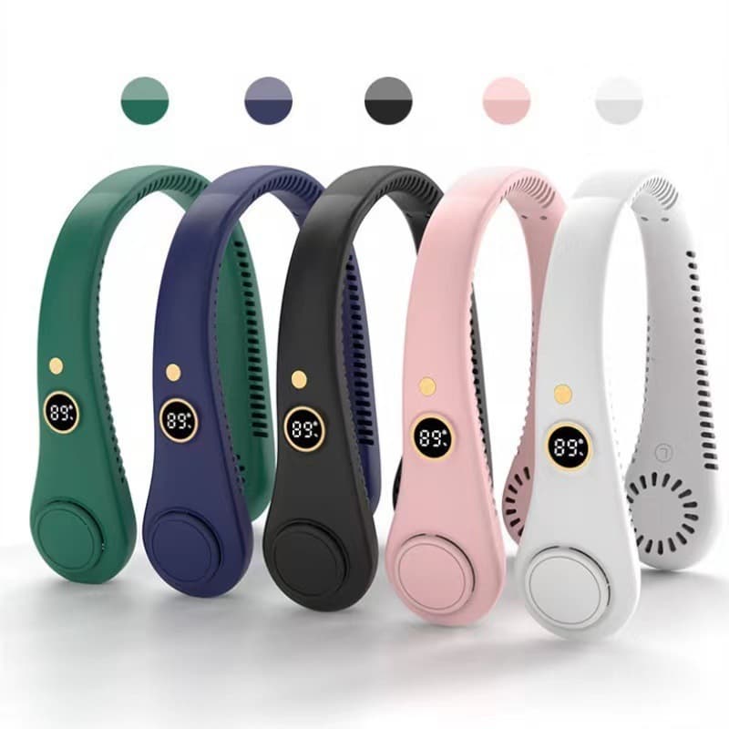 Digital silencioso USBcarregamento portátil sem folha pendurado fã de pescoço ajustado fã pequeno F8