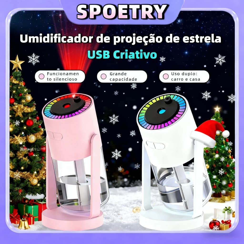 🎄Umidificador de projeção de estrela USB Criativo - SPOETRY❄️