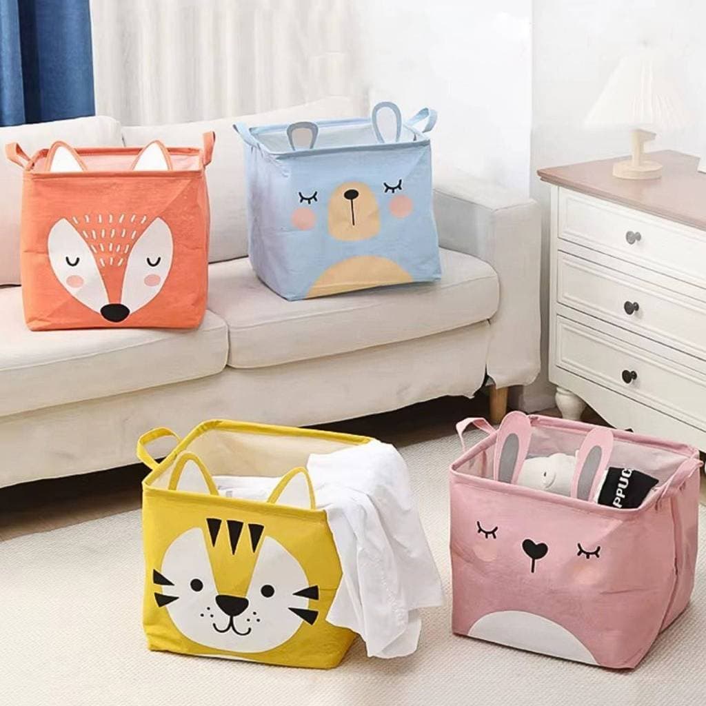 Cesto Dobrável Quadrado Organizador Multiuso Animal