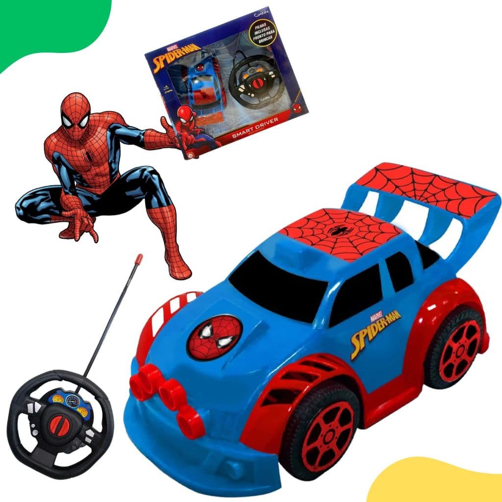 Veículo de Controle Remoto Pilhas Spide-Man Smart Driver Candide  58002