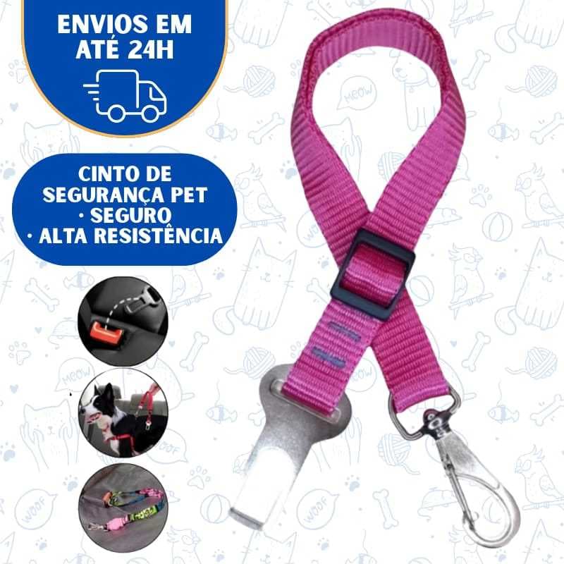 Cinto Carro Cachorro Segurança Ajustavel Proteção Para Viagem Pet