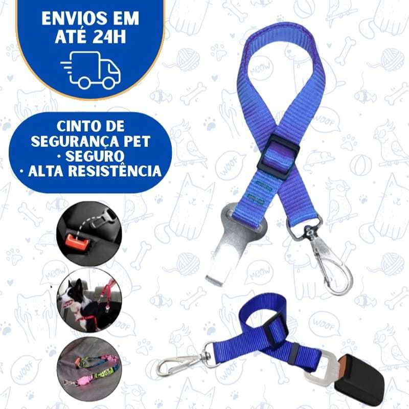 Cinto Segurança Pet Cachorro Gato Animais de Estimação Ajustável, Proteção para Viagem com Pets