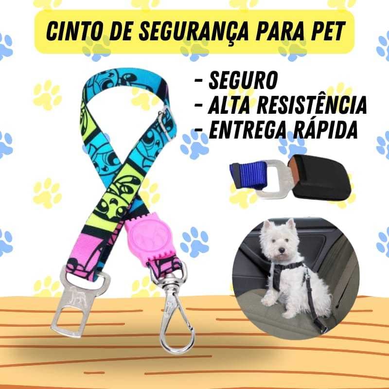 Cinto Segurança Para Cachorro Pet Ajustavel Cinto Luxo Estampado