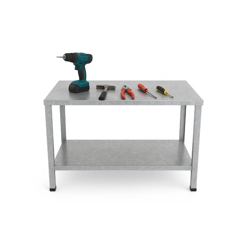 Mesa Industrial Em Aço Galvanizado De 2 Prateleiras PROMOÇÃO!!!