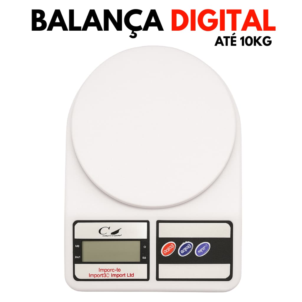 Balança de Cozinha Digital Alta Precisão Compacta a Pilha Até 10kg
