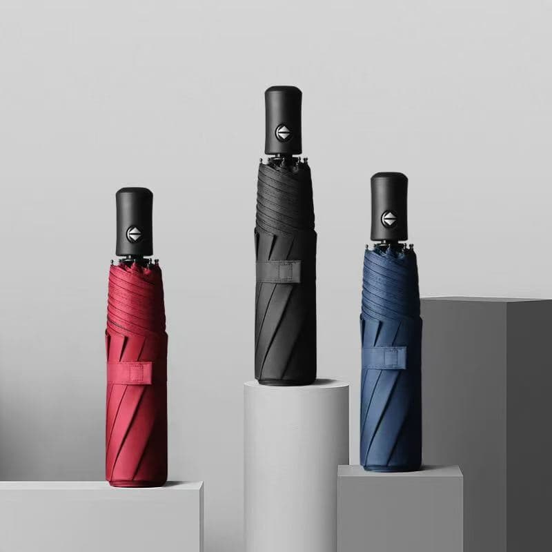 Guarda Chuva Automático Reforçado 98cm 8 Varetas  Porte Abre e Fecha Automático Com Proteção Solar Blackout