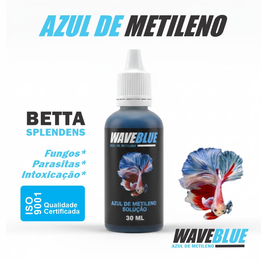 AZUL DE METILENO GRAU ANALÍTICO PURÍSSIMO ISO 9001 Qualidade Superior para Aquários Pexies Ornamentais Betta WAVEBLUE