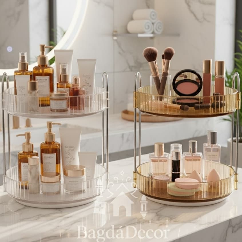 ✨ Organizador Giratório 360° Dois Andares | Cosméticos, Perfumes e Acessórios Premium 🔝