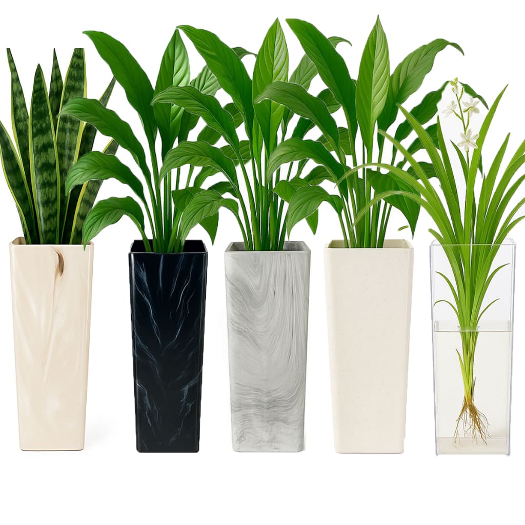 Vaso de Plantas e Flores Marmorizado Sala Cozinha 30cm - Cores