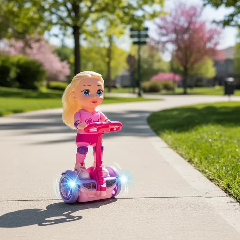 Boneca Menina Giratória Andadora Musica Overboard Luzes e Sons Electrônica