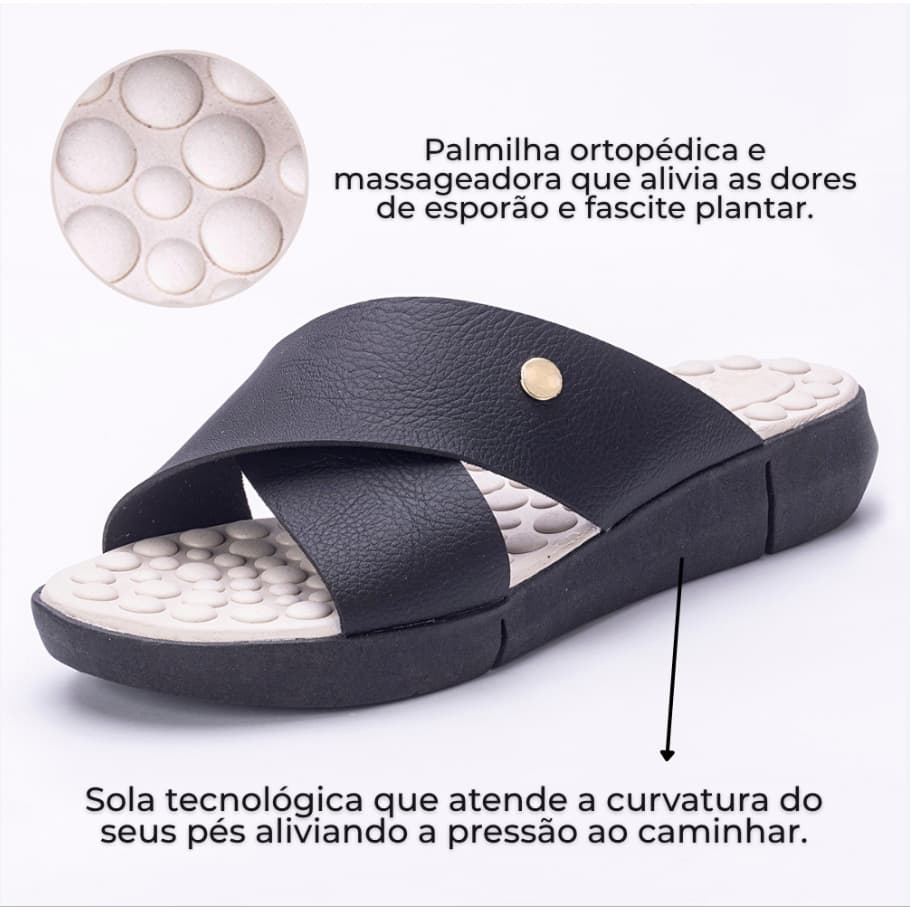 Tamanco Feminino Chinelo Ortopédico Anatômico Massageador Papete Plataforma Confort