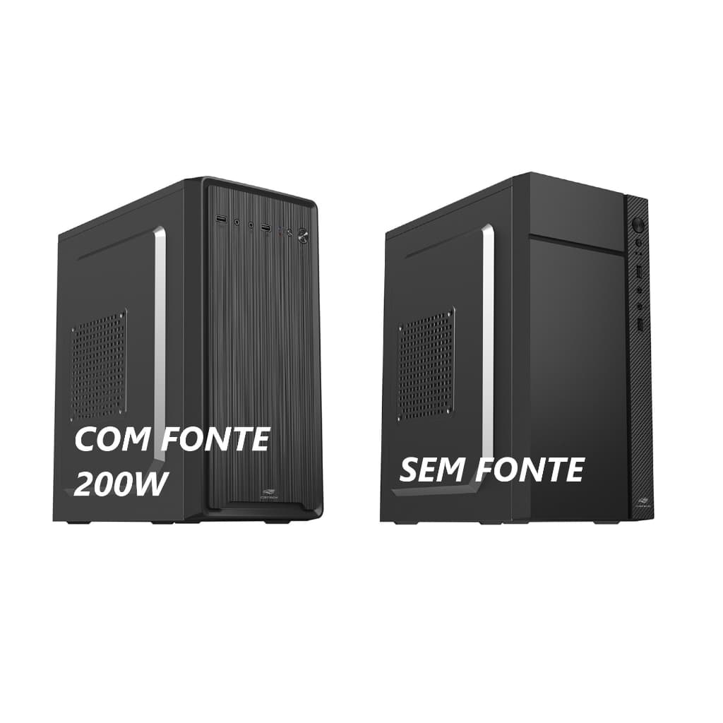 Gabinete Office Micro Atx Preto Com ou Sem Fonte Pc Escritório Corporativo Simples Barato