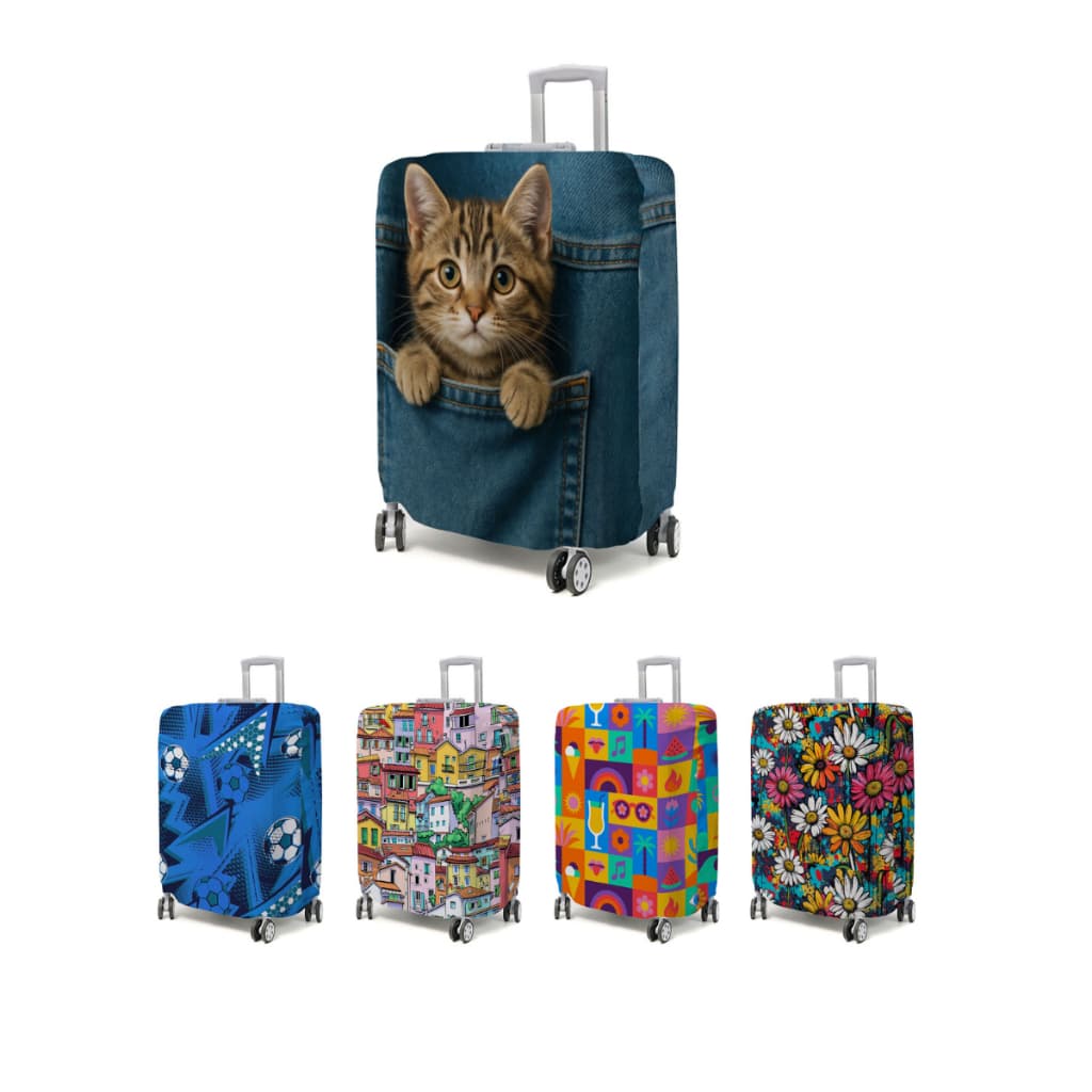 Capa Para Mala De Bordo Decorativa Tecido Sublimado Tamanho Pequeno