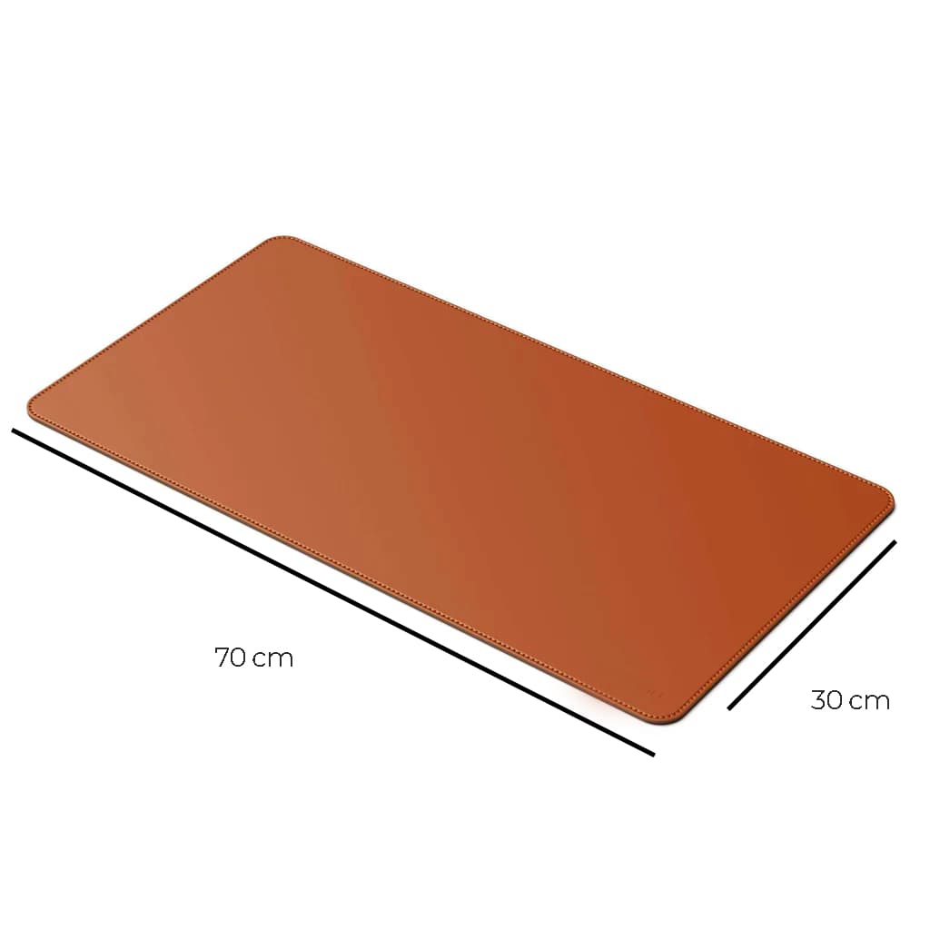 Desk Pad Grande Couro Caramelo Feltro Costurado Tapete de Mesa