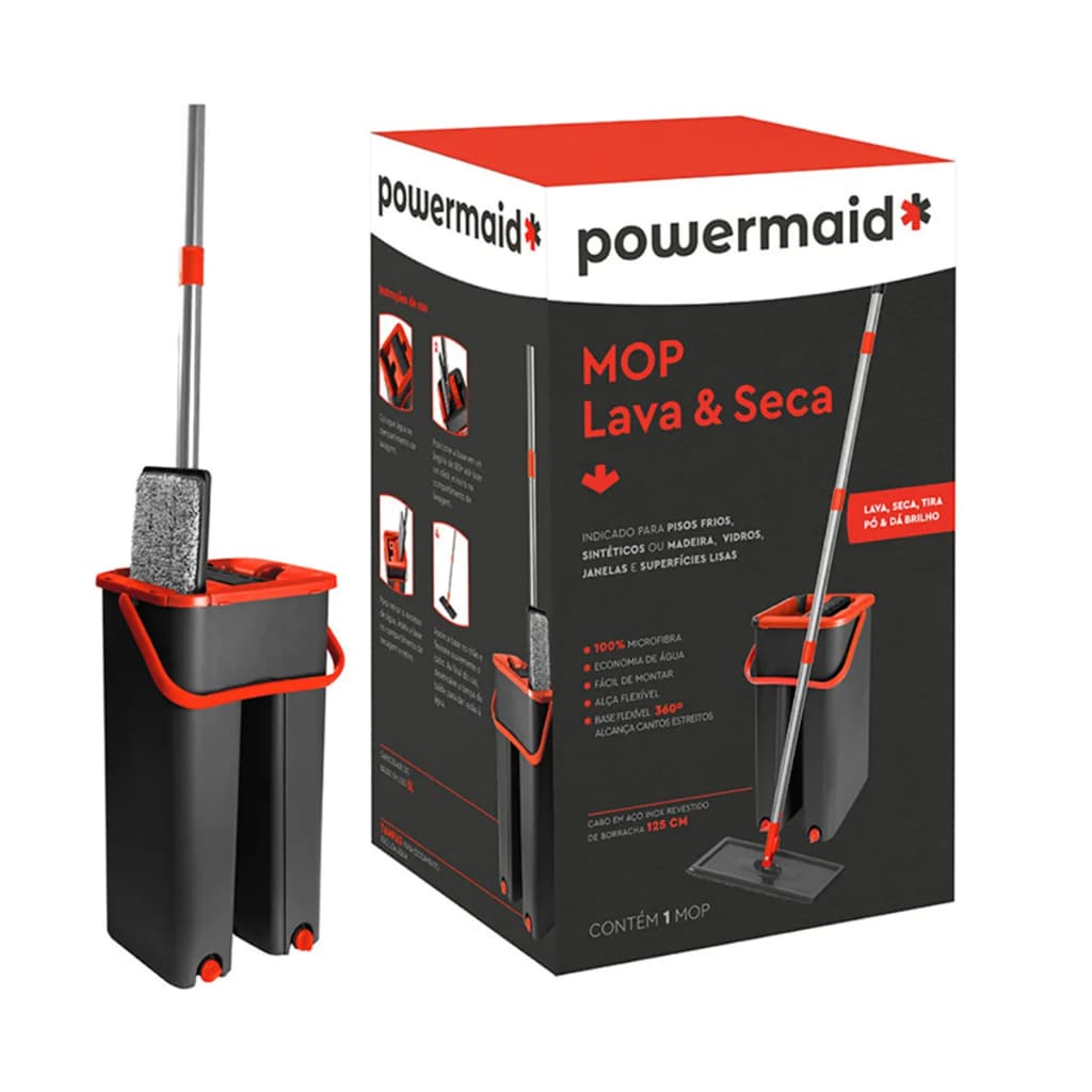 MOP LAVA E SECA VERM E PRETO POWERMAID