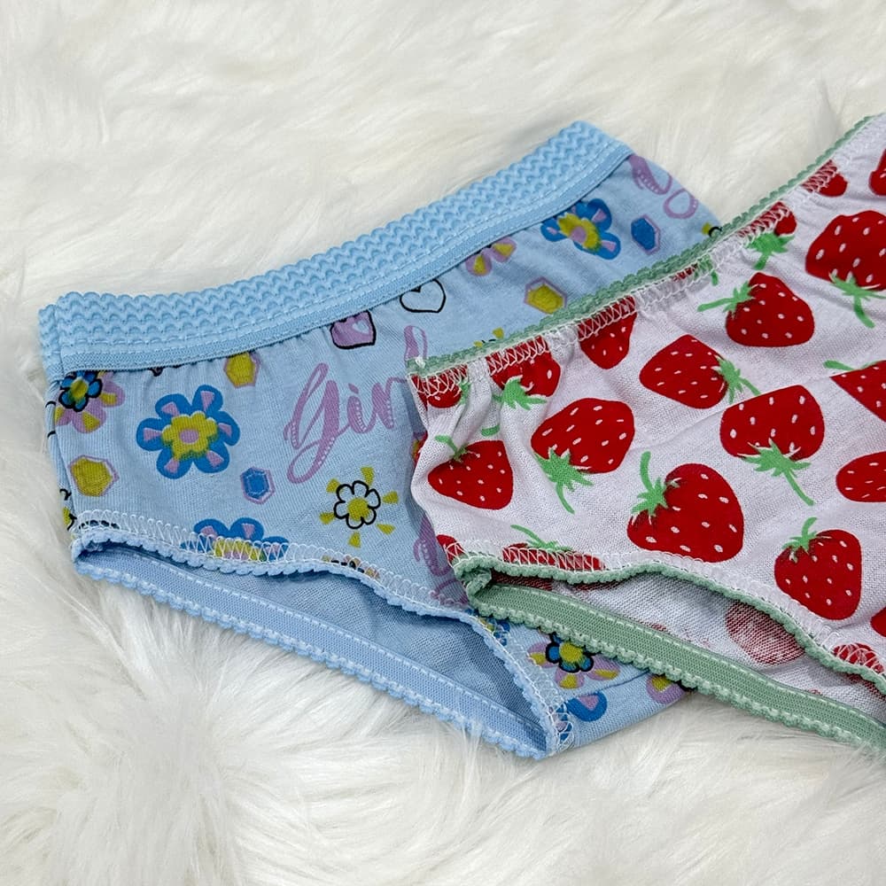 Kit 10 Calcinha Infantil Algodão com Cós Sem Cós Sortida Kit Confortável Estampas Variadas