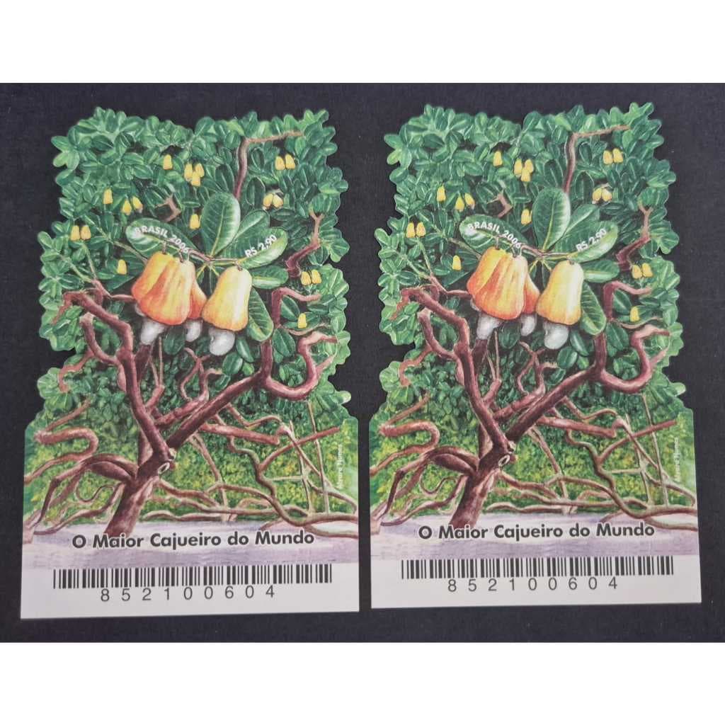 Bloco selos dos correios - Brasil 2006 - O Maior Cajueiro do Mundo - Código RHM B141.