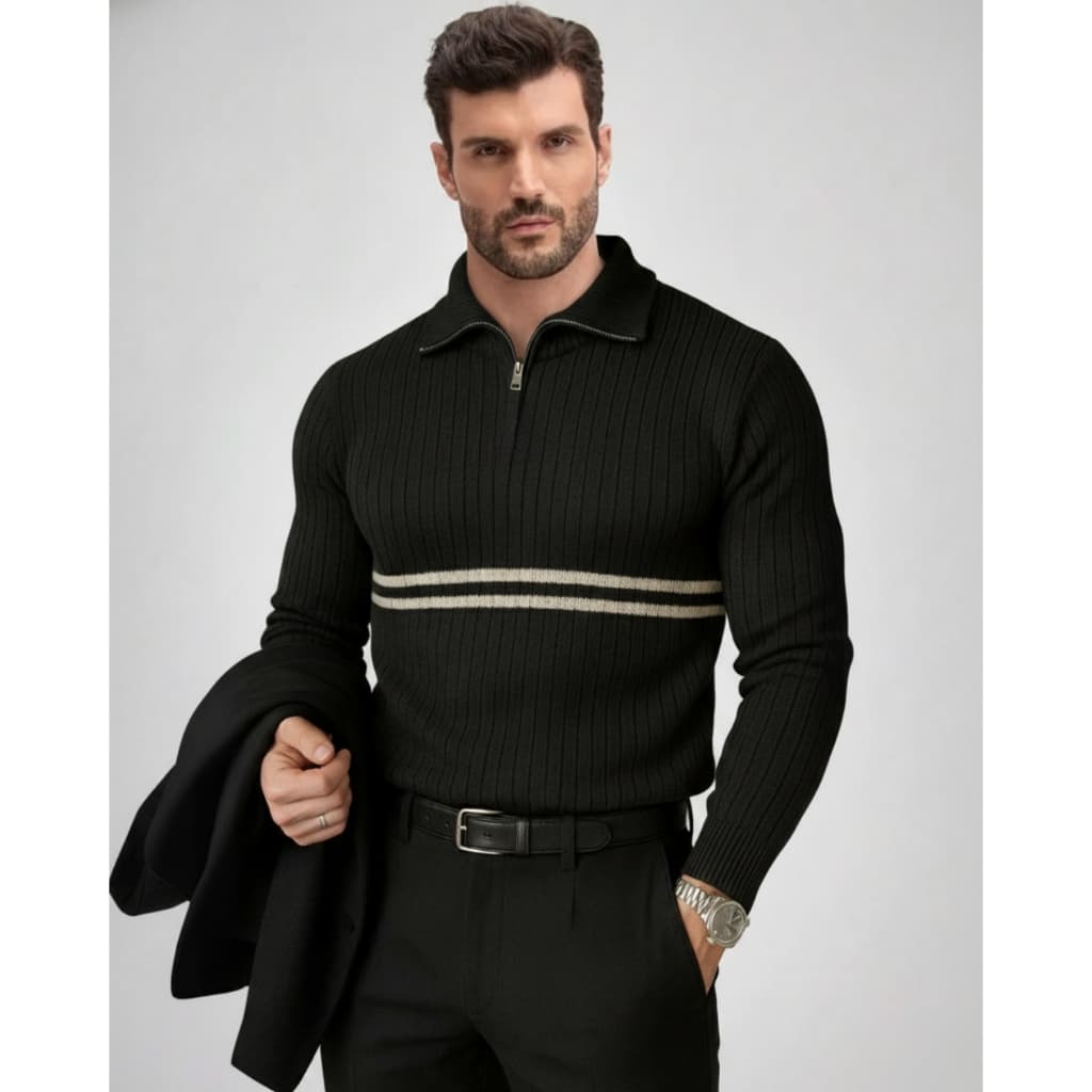 Blusa Masculina Casaco Gola Alta Jaqueta Masculino com Zíper Blusa de Frio Masculina