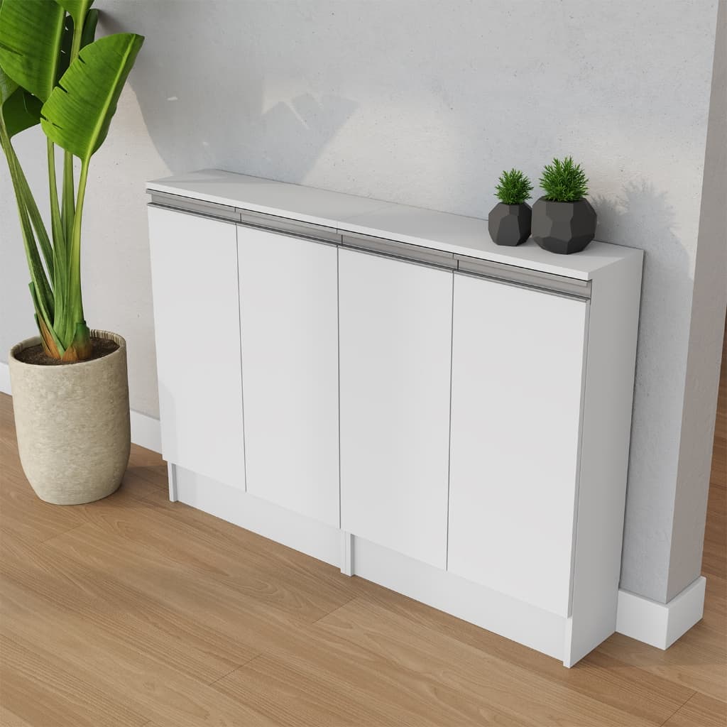 Despensa Balcão Estreito Compacto Multiuso MDF Nicho Aparador Mini Dispensa Entregue Montado Branco