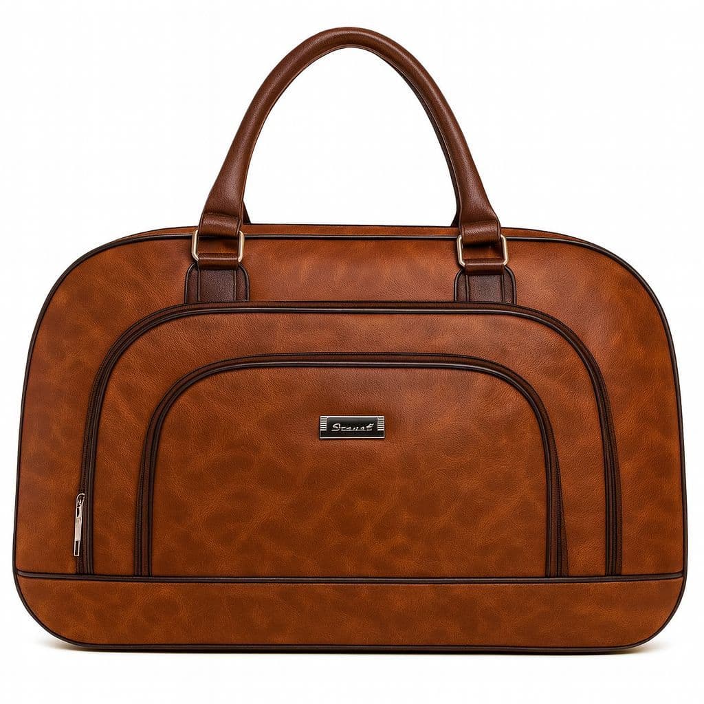 Grande Mala de Viagem Impermeável em Couro Sintético Ideal para Longas Aventuras