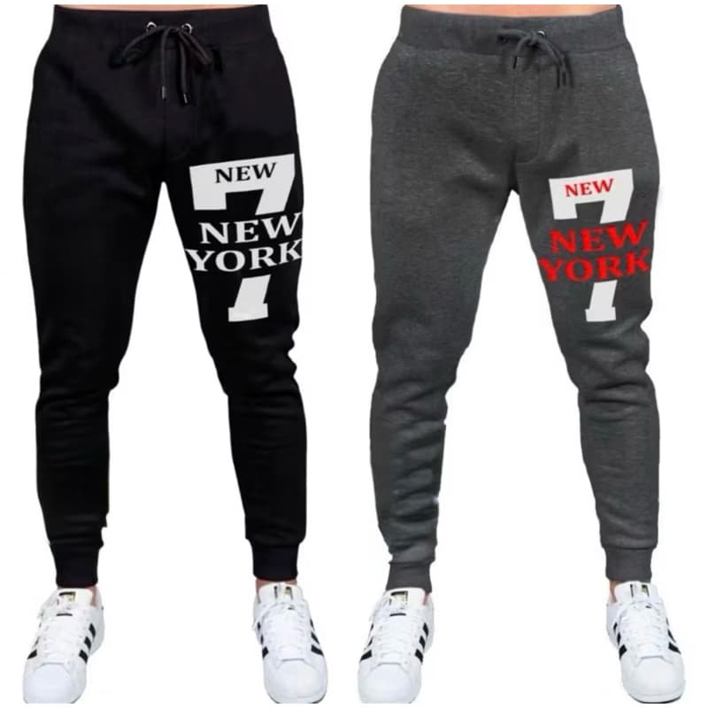KIT 2 CALÇA MOLETOM 7 NEW YORK UNISSEX TREINO PUNHO JOGGER OFERTA