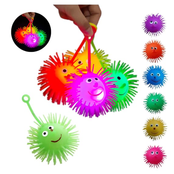 Kit Ouriço Bolinha com Luz Piscante De Rosto Sorriso brinquedo p Crianças e lembracinhas de Festa