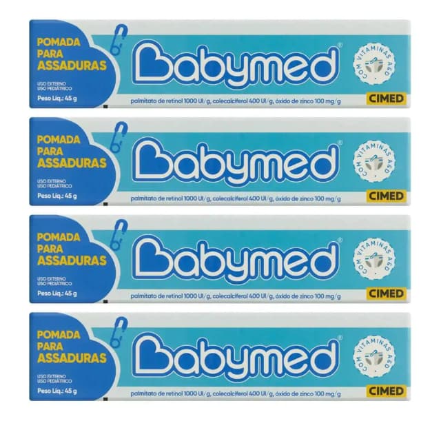 Pomada Babymed Azul 45g Preventiva kit 4 unidades