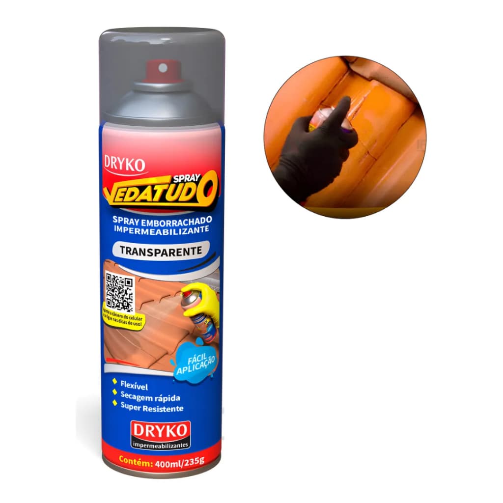 Spray Transparente Vedatudo Vazamentos De Agua Reparo Telha Laje Calha Telhados