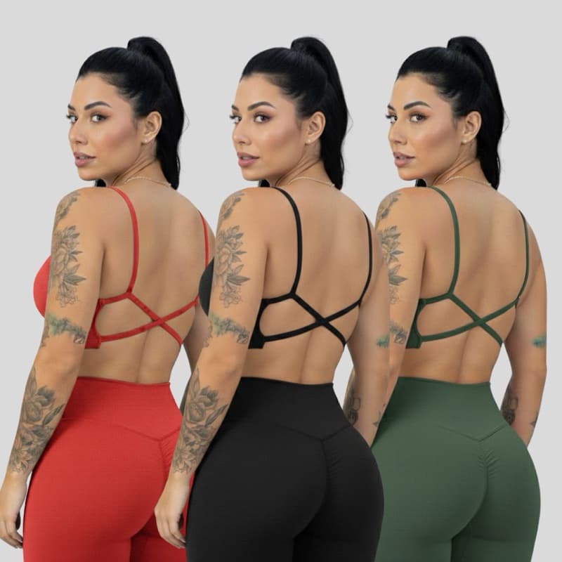 KIT 3 Top CRUZADO moda gringa fitness casual treino confortável