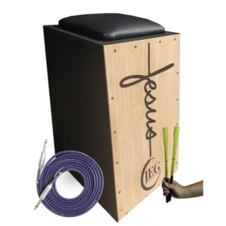 Cajon JEG Inclinado Elétrico + cabo + 2 vassourinhas