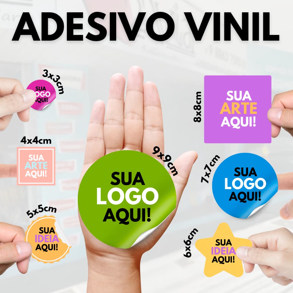 Etiquetas Adesivas Personalizadas Em Vinil Branco Rótulos Adesivos de 3x3 4x4 5x5 6x6 7x7 Cm Adesivo