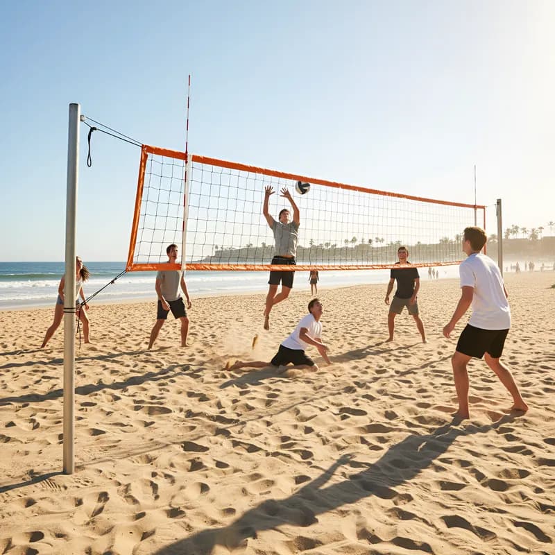 Rede de Volei Profissional 4 Faixas Resistentes 9,5m Proteção UV