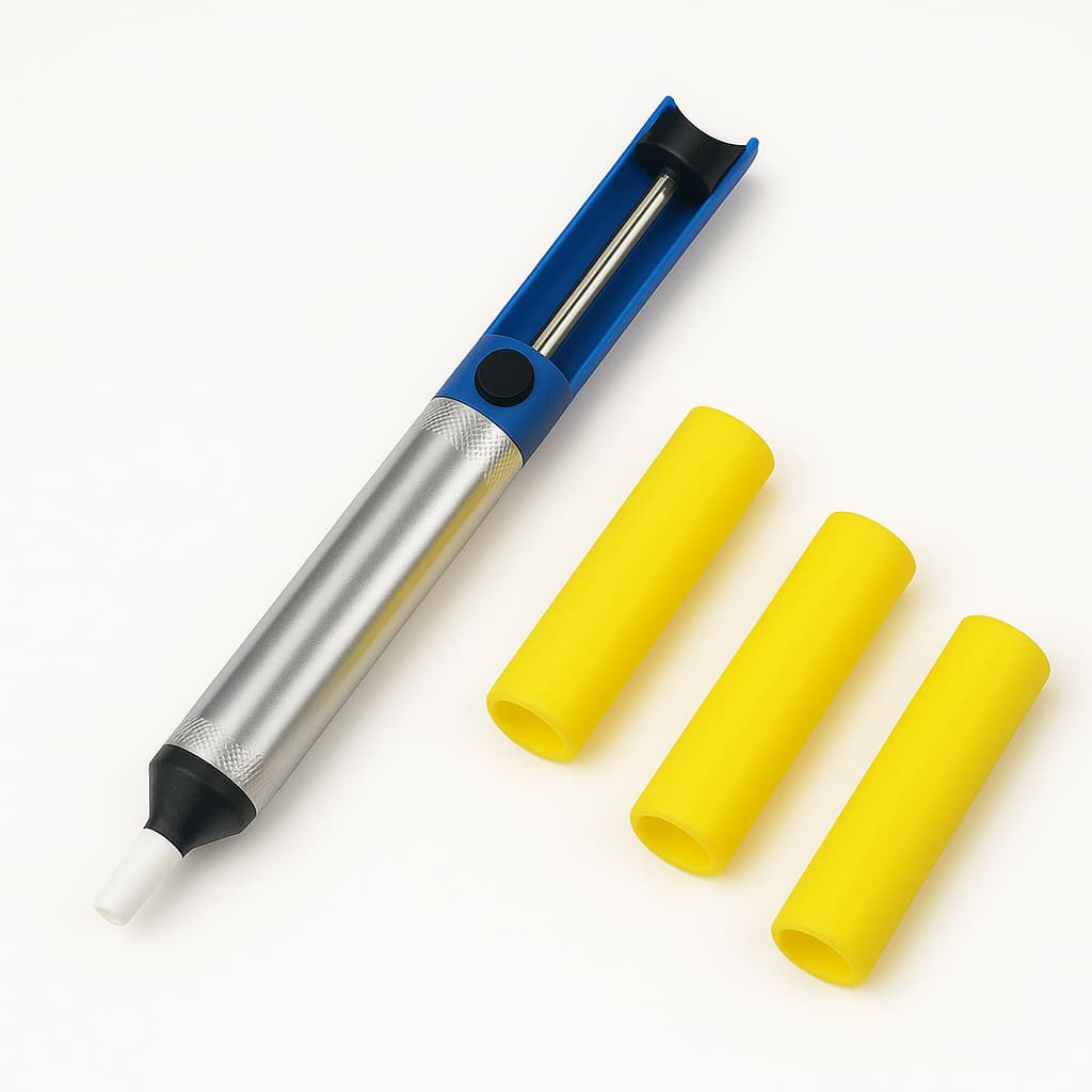 🛠️ Sugador de Solda Profissional + 3 Camisinhas de Silicone – Remoção de Solda em Placas Eletrônicas