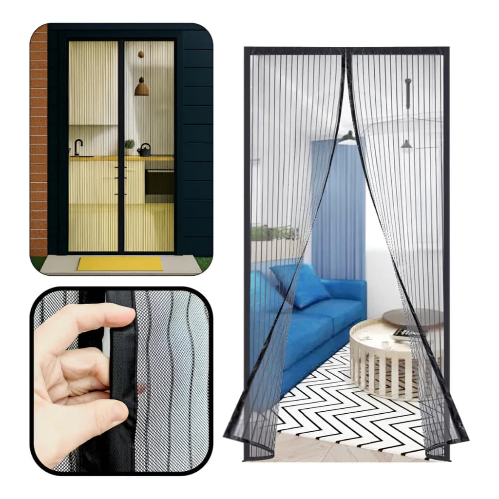 Tela Mosquiteira Magnética Porta 100x215cm Preta FortMesh