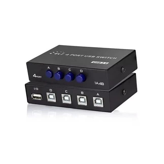 Switch Hub Switcher Abs 4 Portas Usb 2.0 Tipo-b Impressora