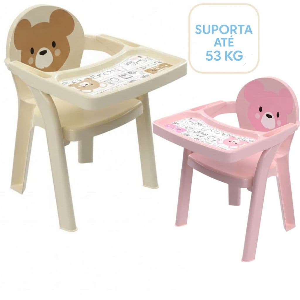 Poltrona Cadeira de Alimentação Infantil Com Bandeja De Urso Plasutil Excelente Para Refeição- Nova Cor