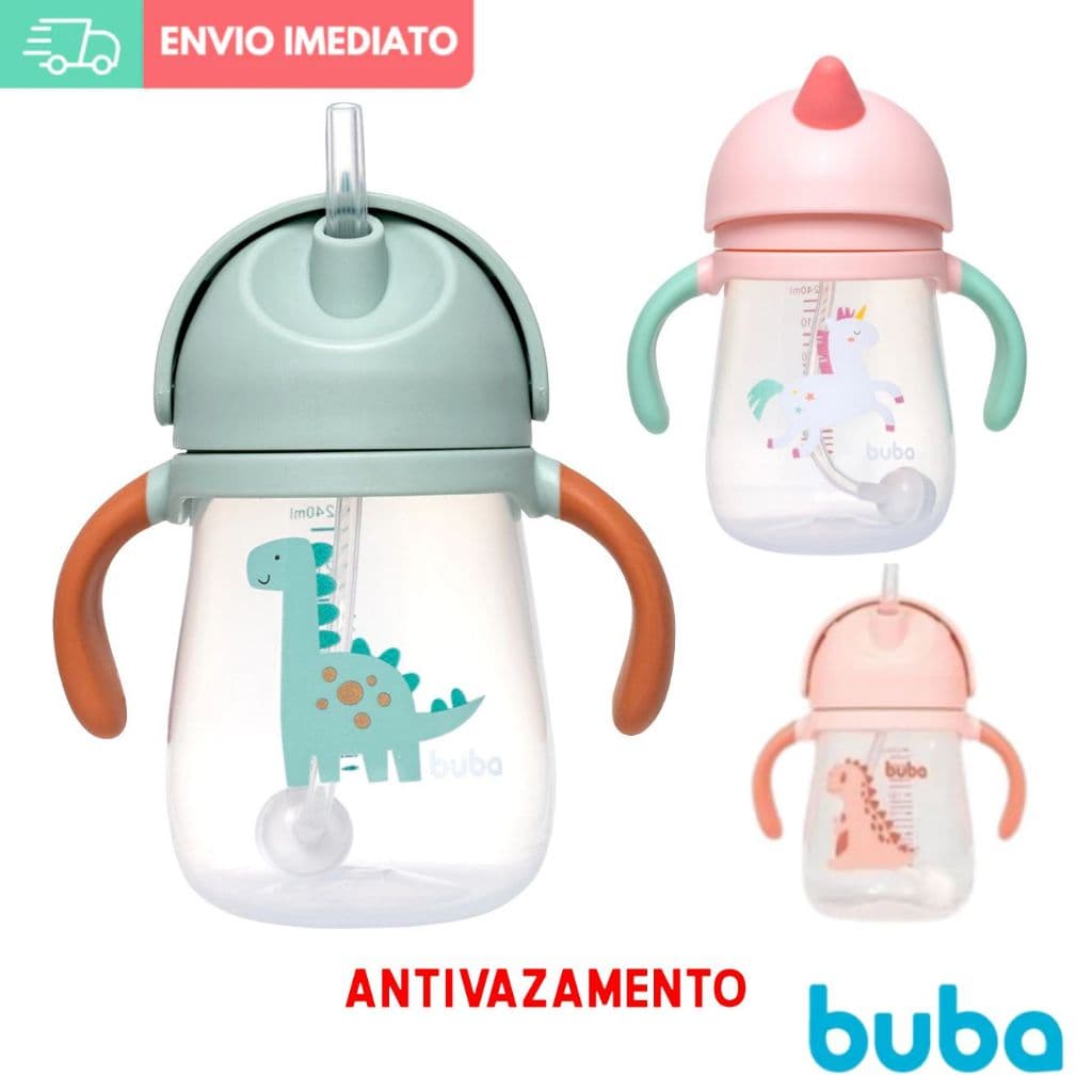 Copo Transição Bebe Treinamento Canudo Anti-vazamento - Buba Copinho ia - introdução alimentar